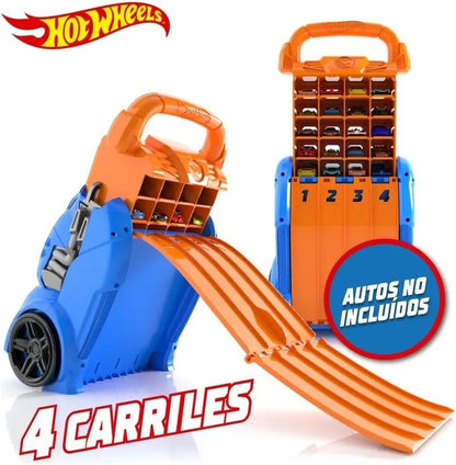 Hot Wheels Estojo Lançador | Armazena até 20 carrinhos | 2 em 1: estojo de armazenamento e lançador que se conecta a outros conjuntos | Para crianças a partir de 3 anos | (Carrinhos não incluídos)