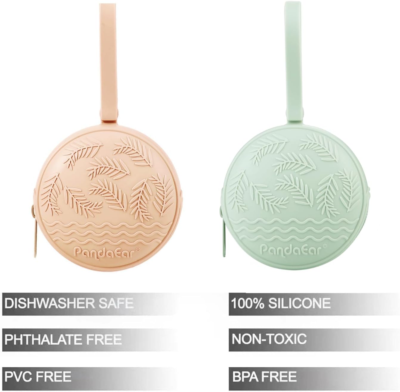 PandaEar Conjunto de 4 Estojos Porta-Chupetas | 2 Estojos de Silicone para Chupeta e 2 Capas Transparentes para Caixa de Chupeta Snoother Pods | Acessórios Universais para Caixa de Chupeta, Ideais para Viagem | Livre de BPA