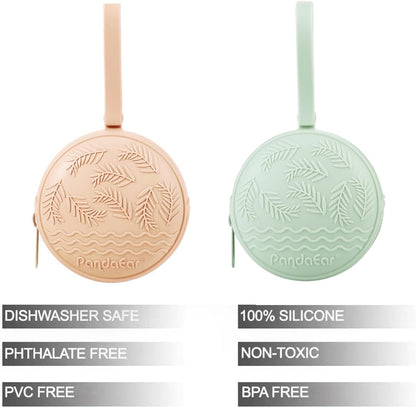 PandaEar Conjunto de 4 Estojos Porta-Chupetas | 2 Estojos de Silicone para Chupeta e 2 Capas Transparentes para Caixa de Chupeta Snoother Pods | Acessórios Universais para Caixa de Chupeta, Ideais para Viagem | Livre de BPA