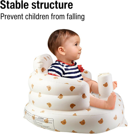 PandaEar Conjunto com Banheira e Cadeira Infláveis para Bebês a partir de 3 Meses, Portátil e Portátil para Viagens, com Bomba de Ar Integrada para Recém-Nascidos