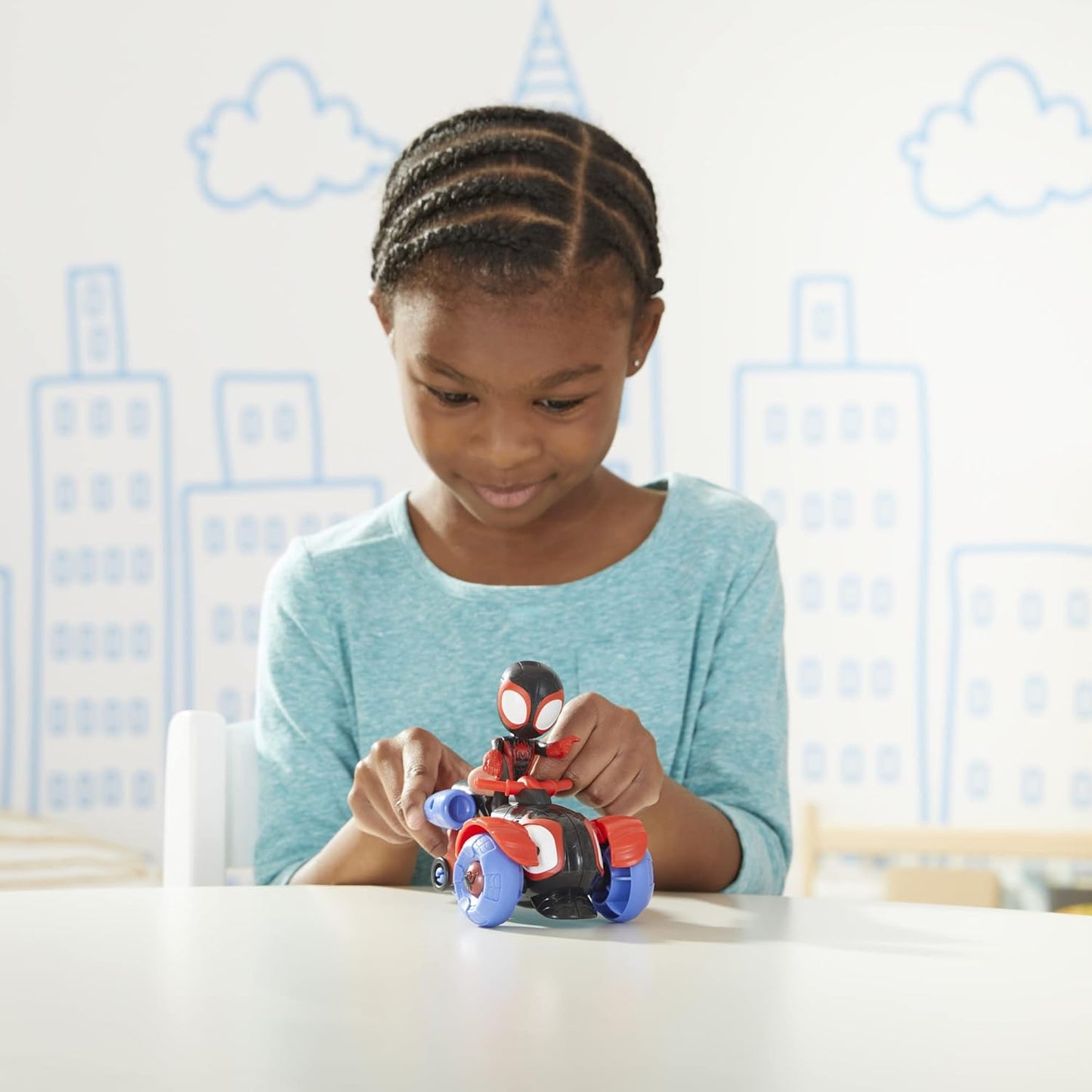 Homem-Aranha e seus amigos incríveis Hasbro Marvel Miles Morales: Figura de ação do Homem-Aranha e veículo Techno-Racer, para crianças a partir de 3 anos, multicolorido, (F1941)