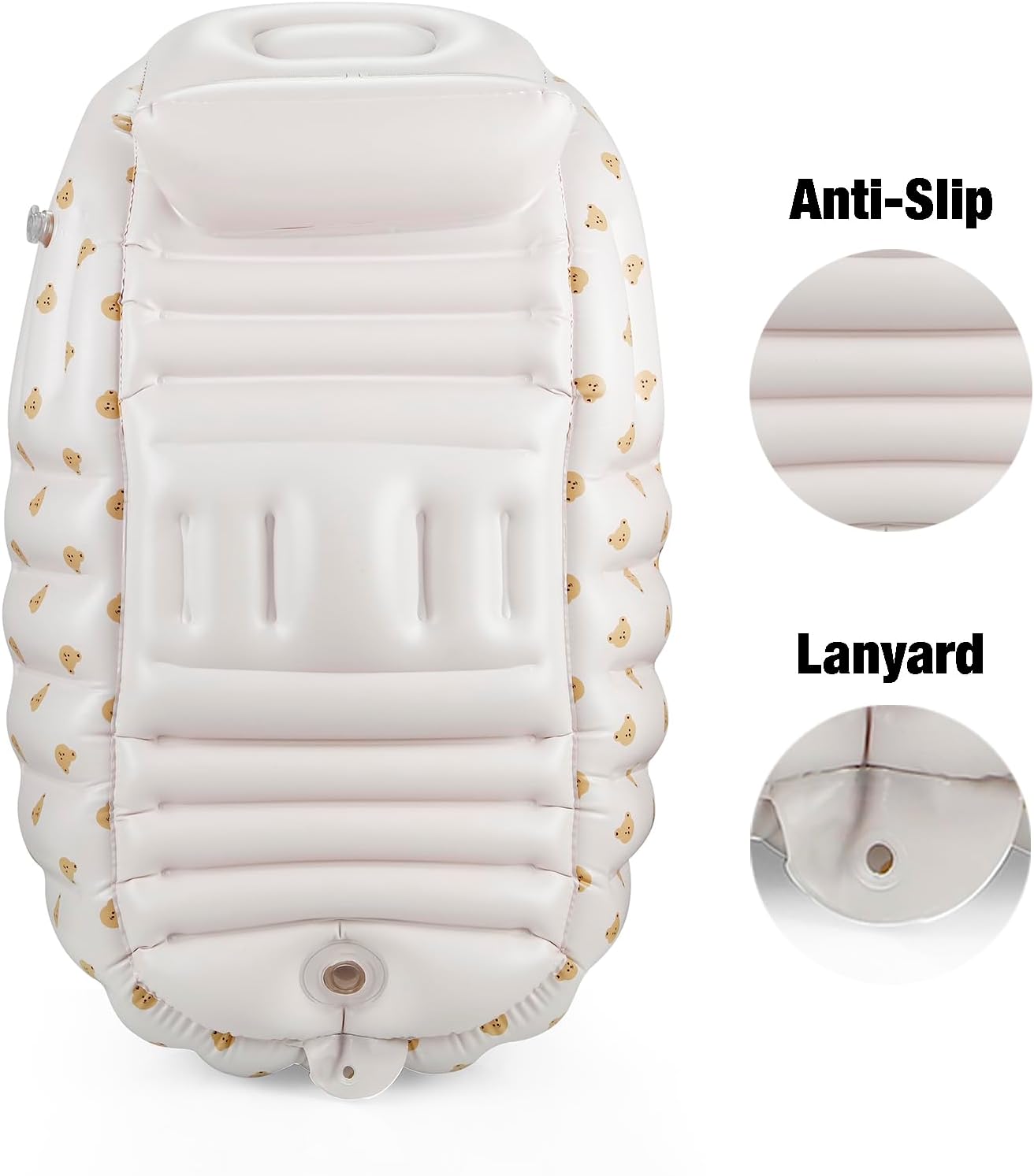 PandaEar Conjunto com Banheira e Cadeira Infláveis para Bebês a partir de 3 Meses, Portátil e Portátil para Viagens, com Bomba de Ar Integrada para Recém-Nascidos
