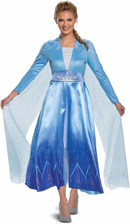 DISGUISE  Disney oficial premium congelado 2 viajando elsa clássico traje adulto, princesa vestir-se adulto