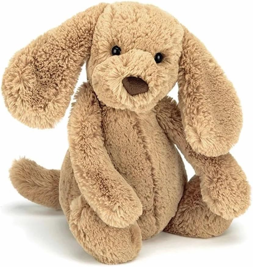 Jellycat Bashful Toffee Puppy Médio - C: 9 cm x C: 12 cm x A: 31 cm