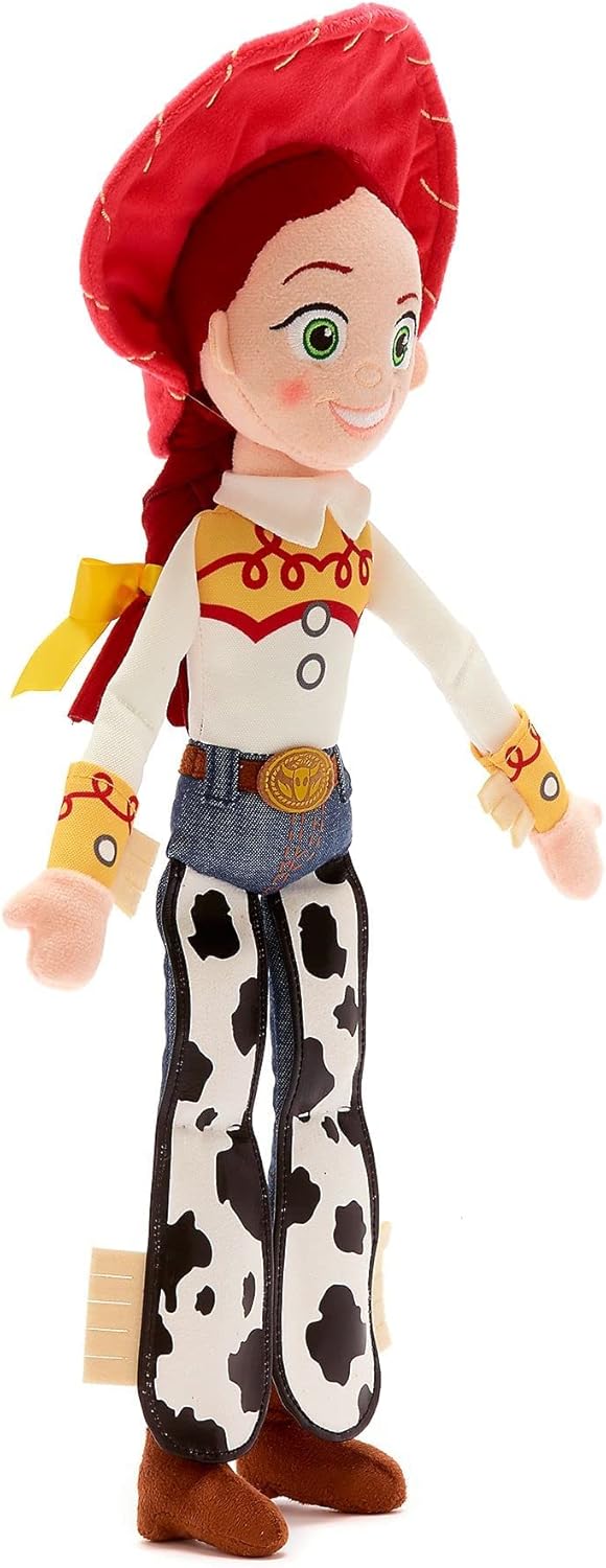 Disney Pelúcia Jessie tamanho médio, oficial da Store, Toy Story, 45 cm/17 polegadas. Personagem de pelúcia fofinha, estilo cowgirl, com detalhes bordados e acabamento macio ao toque.