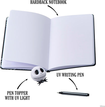 UAU! Coisas da Disney O Estranho Mundo de Jack Diário Secreto de Jack | Caneta de Tinta Invisível e Lanterna Reveladora UV | Caderno Oficial Licenciado para Presente para Fãs e Crianças