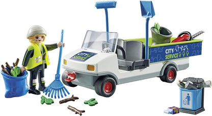 Playmobil  71433 Limpeza de ruas da vida urbana com veículo eletrônico, brinquedo educacional para limpador de cidade, encenação imaginativa, conjuntos de jogos adequados para crianças de 4 anos ou mais