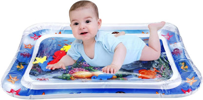 PandaEar Tapete de água inflável para bebês e crianças pequenas, conjunto com 2 unidades. Ideal para brincar de bruços ou no chão. Tapete sensorial para bebês de 3 a 6 e 9 meses (meninas e meninos).