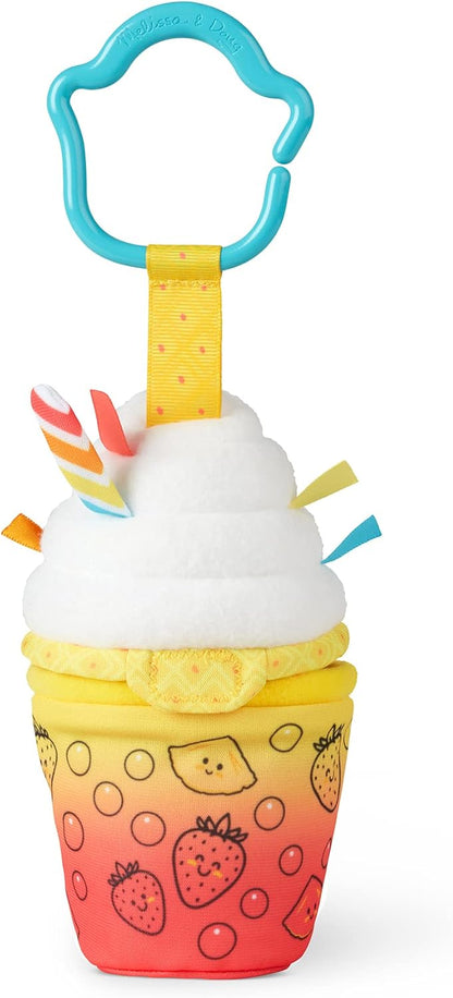 Melissa & Doug Brinquedo infantil Ice Cream Take-Along com som e vibração - Brinquedos de desenvolvimento inicial e atividades - Macio