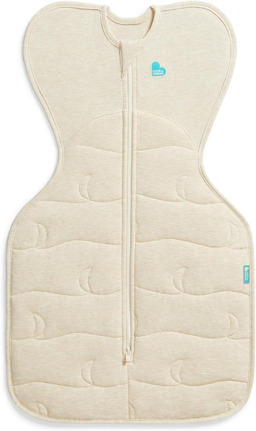 Love To Dream™ Swaddle UP™, Recém-nascido 2,2-3,8 kg - Aveia, Ajuste Perfeito, Favorece uma Rotina de Sono Saudável, 3,5 Tog para Temperaturas Frias (14-16°C), Algodão Elástico Acolchoado Lavável à Máquina, 2 Zíperes