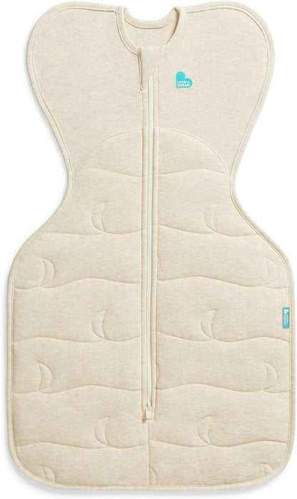 Love To Dream™ Swaddle UP™, Recém-nascido 2,2-3,8 kg - Aveia, Ajuste Perfeito, Favorece uma Rotina de Sono Saudável, 3,5 Tog para Temperaturas Frias (14-16°C), Algodão Elástico Acolchoado Lavável à Máquina, 2 Zíperes