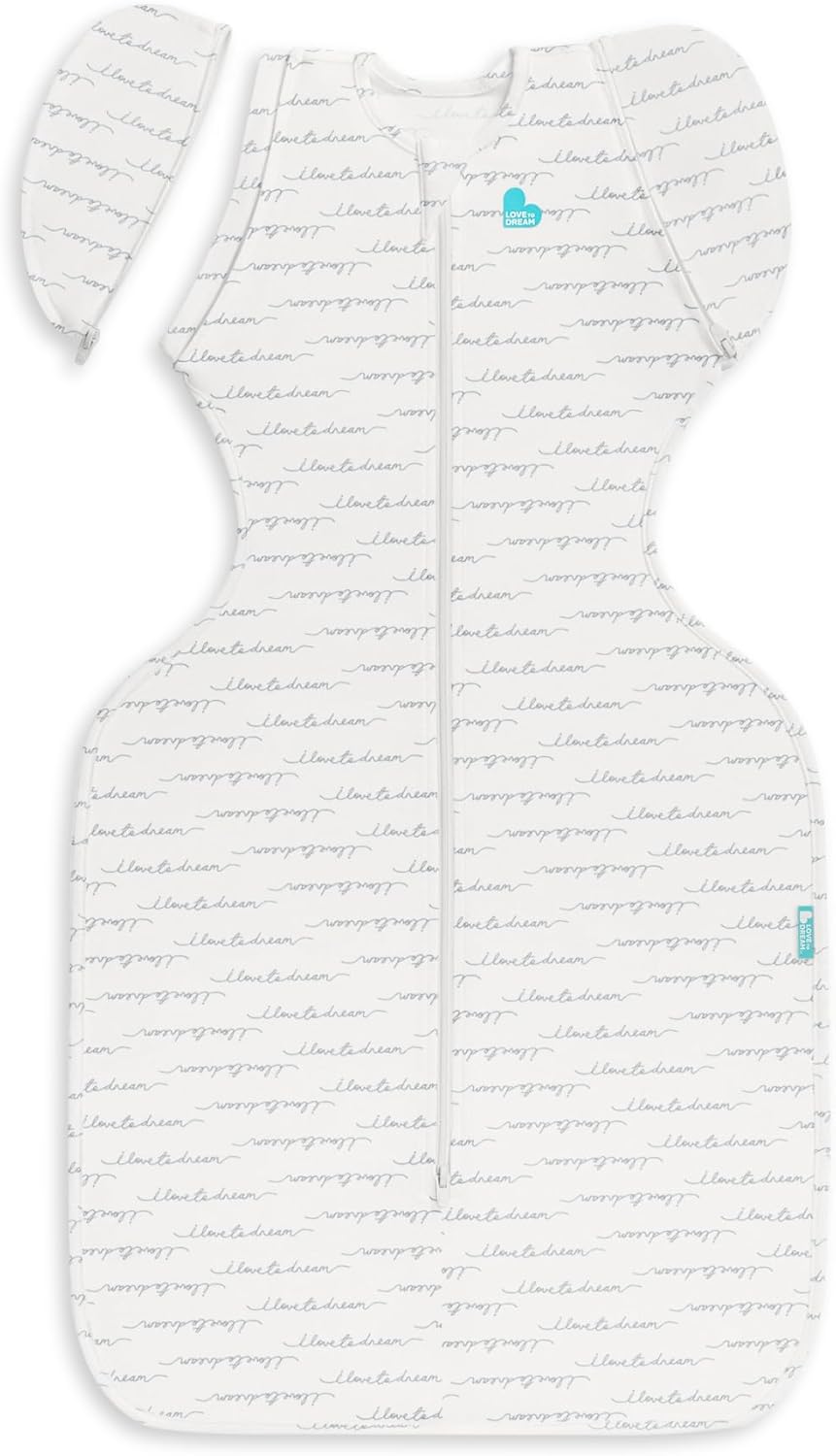 Love To Dream™ Saco de Transição Swaddle UP™, Grande (8,5–11 kg) – Branco | Ajuste perfeito com abas removíveis | 1.0 Tog | Ideal para primavera e verão (20–24 °C) | Algodão elástico lavável à máquina e zíper duplo