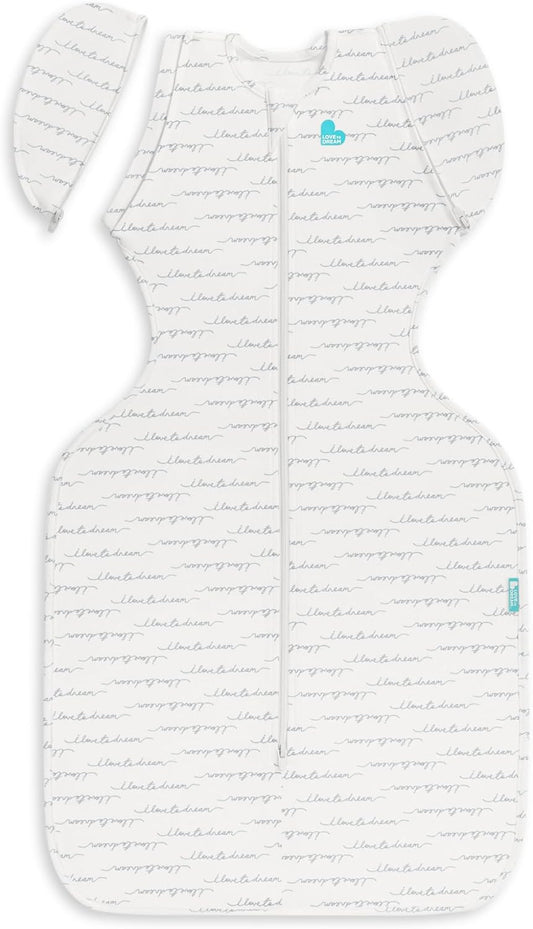 Love To Dream™ Saco de Transição Swaddle UP™, Grande (8,5–11 kg) – Branco | Ajuste perfeito com abas removíveis | 1.0 Tog | Ideal para primavera e verão (20–24 °C) | Algodão elástico lavável à máquina e zíper duplo
