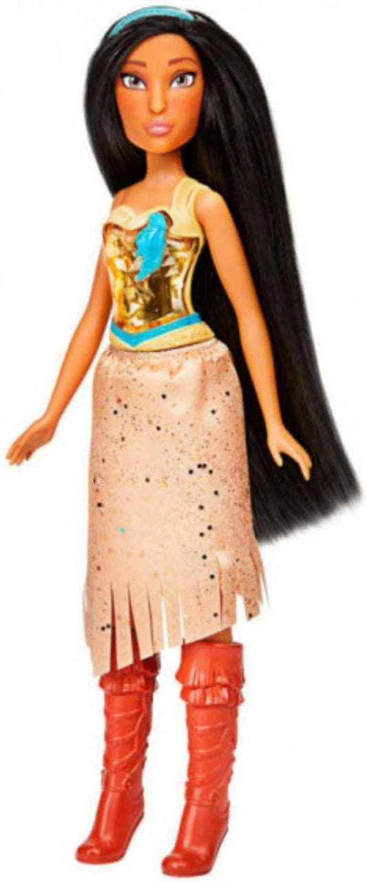 Boneca Disney Princess Royal Shimmer Pocahontas, boneca fashion com saia e acessórios, brinquedo para crianças de 3 anos ou mais