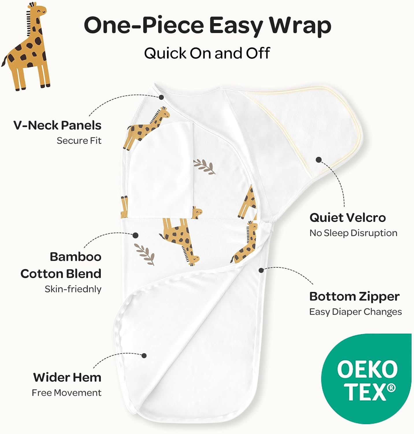 Momcozy Mantas para Recém-Nascidos de 0 a 3 Meses, com Fecho Silencioso, Fáceis de Usar para Pais de Primeira Viagem, Reduzem o Reflexo de Sobressalto, Pacote com 2, Coragem