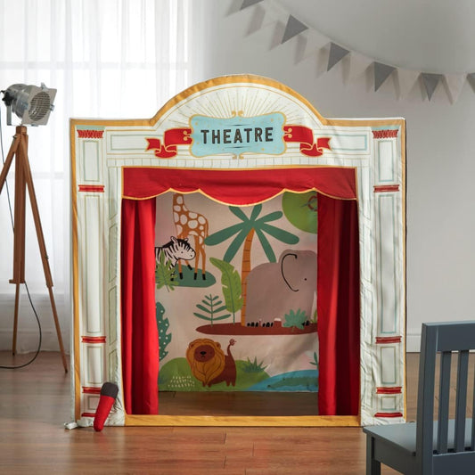 Haus Projekt Teatro de tenda grande para crianças, teatro de fantoches infantil interno e externo, meninas, teatro de simulação, casa de brincar para crianças, presentes para meninos, teatro extra grande