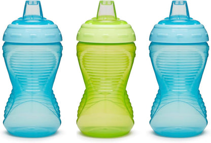 Munchkin Kit com 3 Copos Mighty Grip para Bebês | À prova de vazamentos | 296 ml | Azul/Verde