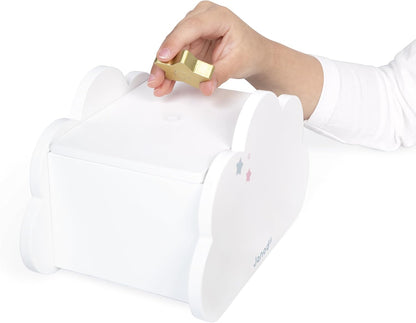 Janod - Caixa de joias com aberturas secretas - Acompanha 1 pulseira de unicórnio e 1 collie de unicórnio - Com gaveta e espelho - 17 cm x 11 cm A partir de 3 anos - J06462