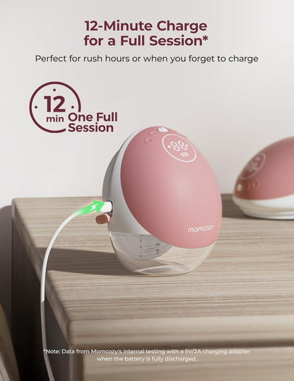 Momcozy Bomba de amamentação mãos livres Mobile Flow | Versão M9 atualizada, controle elétrico e por aplicativo, múltiplos modos personalizados e 15 níveis, bomba de amamentação portátil, 24 mm (vermelho aconchegante, pacote com 2 unidades)