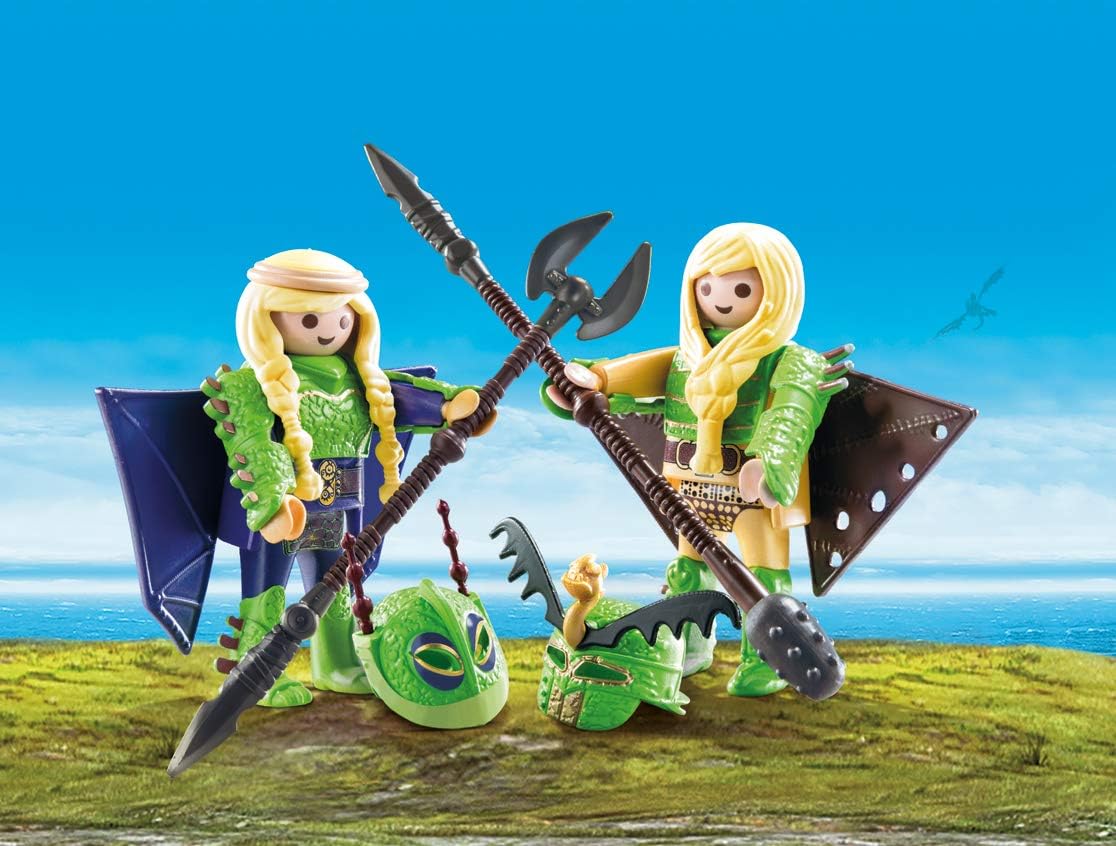 PlayMOBIL 70042 Dragões Ruffnut e Tuffnut da DreamWorks com Traje de Voo, Diversão Imaginativa, Conjuntos Adequados para Crianças a Partir de 4 Anos