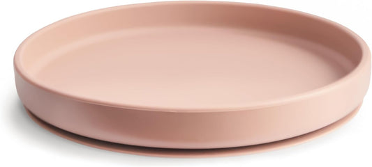 Mushie Prato de silicone antiderrapante com ventosa Classic para bebês e crianças pequenas | Silicone de qualidade alimentar | Pode ser lavado na lava-louças e usado no micro-ondas (Rosa claro)