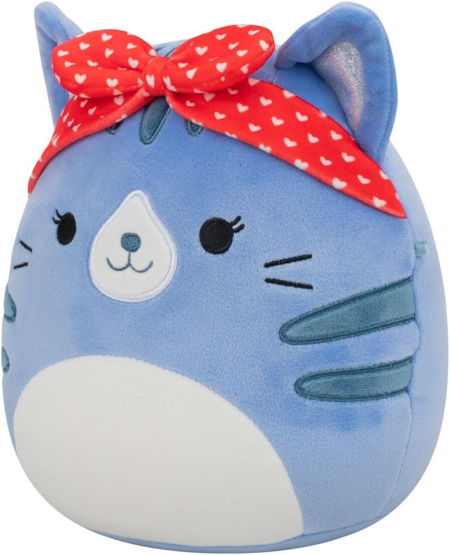 Squishmallows Pelúcia Original Carizma, o Gato Tabby Azul de 19 cm - Dia dos Namorados
