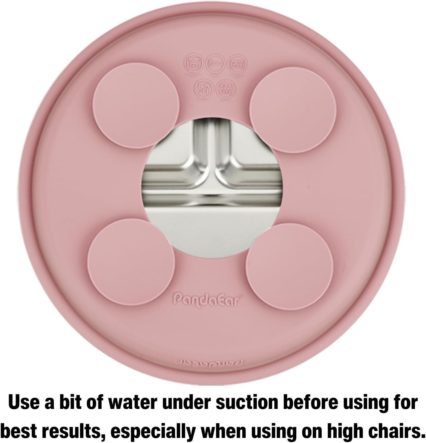 PandaEar Conjunto de 3 pratos infantis em aço inoxidável para meninas, com divisórias e ventosas, ideais para introdução alimentar BLW (Baby Led Weaning). Antiderrapantes e próprios para lava-louças.