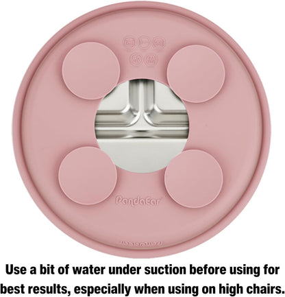 PandaEar Conjunto de 3 pratos infantis em aço inoxidável para meninas, com divisórias e ventosas, ideais para introdução alimentar BLW (Baby Led Weaning). Antiderrapantes e próprios para lava-louças.