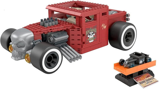 MEGA Hot Wheels Veículo Brinquedo de Montar Colecionável para Adultos, Escala 1:18 Bone Shaker com Modelo em Metal Fundido para Fãs e Colecionadores, HBD50