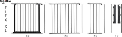 BabyDan Panel de extensión de 33 cm para puerta de seguridad y separador de ambientes BabyDan FLEX, negro