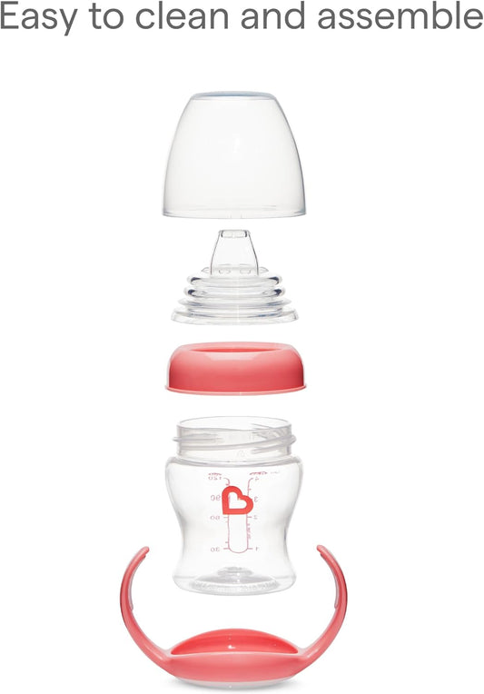 Munchkin Kit com 2 Copos de Transição Suave para Bebês | Garrafa Transparente | 118 ml | Rosa/Roxo