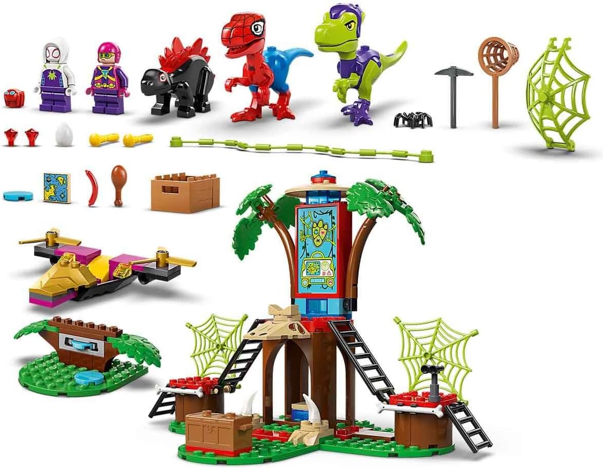 LEGO 11200 Marvel Spidey e Gobby’s Raptor Battle no Tree House HQ, conjunto de brinquedos de construção e dinossauros para crianças, presente para meninos, meninas e fãs de 4 anos ou mais do Spidey and His Amazing Friends Show