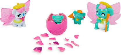 HATCHIMALS CollEGGtibles, conjunto de jogos domésticos Rainbow-cation Family Hatchy com 3 personagens e até 3 bebês surpresa (o estilo pode variar), brinquedos infantis para meninas
