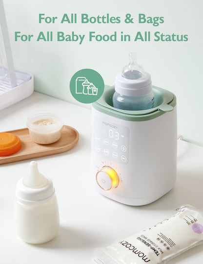Momcozy Aquecedor de Mamadeiras para Leite Materno, Fórmula e Papinha, Aquecimento Rápido | Preservação Máxima de Nutrientes, Luz Noturna para Amamentação, Fácil de Usar com um Toque, Presente Essencial para Recém-nascidos e Mamães