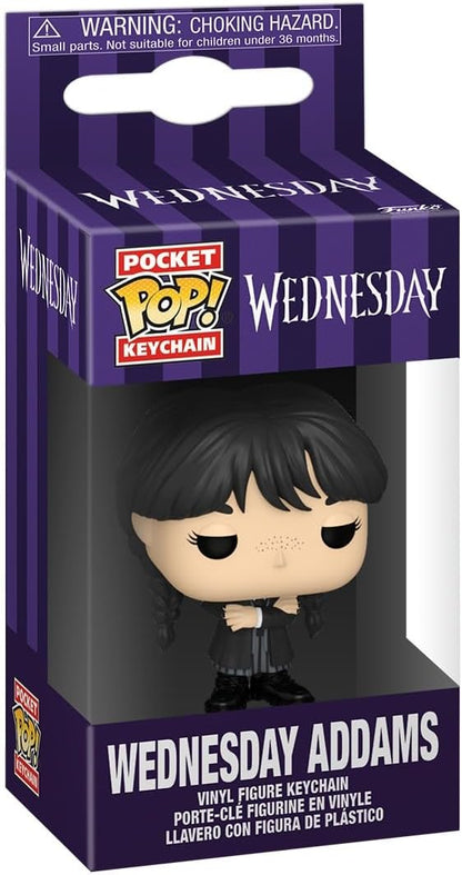 Funko Pop!: Chaveiro Wednesday - Chaveiro divertido da Wednesday - Miniatura colecionável - Ideal para presentear - Produto oficial - Fãs da série - Decoração para mochila
