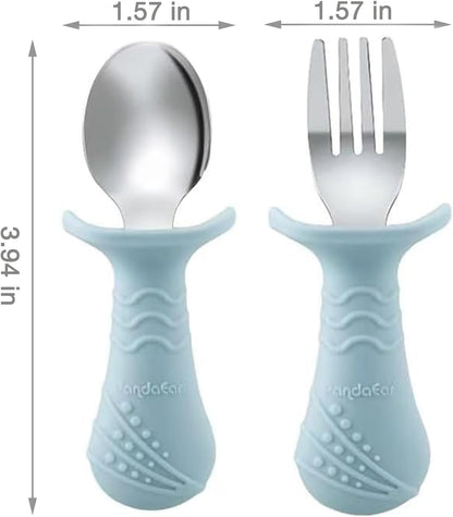 PandaEar Conjunto de alimentação infantil 6 em 1 em aço inoxidável – Conjunto para introdução alimentar com conjunto de jantar de silicone, conjunto de prato infantil, prato dividido com ventosa, tigela, copo de transição com canudo,