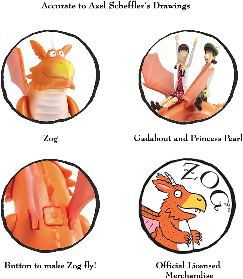 WOW! STUFF Zog e os Doutores Voadores - Conjunto de Histórias | Bonecos de Ação Articulados Colecionáveis | Brinquedos e Presentes Oficiais da Julia Donaldson e Axel Scheffler Books and Films