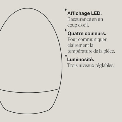 Tommee Tippee GroEgg2, luz noturna infantil, LED com mudança de cor e visor digital de temperatura ambiente para um sono mais seguro, brilho ajustável, capa de silicone, recarregável via USB.