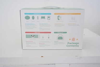 Momcozy Kit Elite para Bebês, conjunto de presente superior para higiene, saúde e limpeza, inclui lixa de unha elétrica e aspirador nasal, faixa térmica para barriga, termômetro, escova de banho, mordedor e chupeta medicinal.