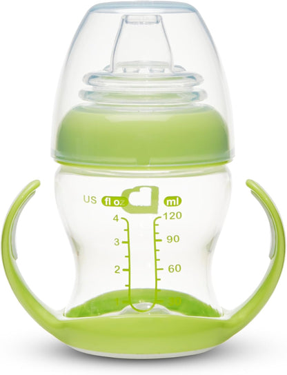 Munchkin Kit com 2 Copos de Transição Suave para Bebês | Garrafa Transparente | 118 ml | Azul/Verde