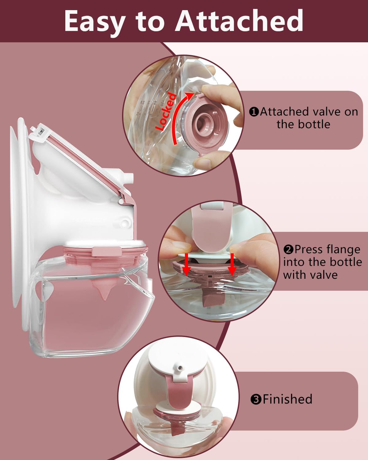 Momcozy M9 Kit de acessórios de reposição para bomba tira-leite , incluindo válvula, diafragma, flange de 24 mm e coletor (2 unidades - frasco vermelho).