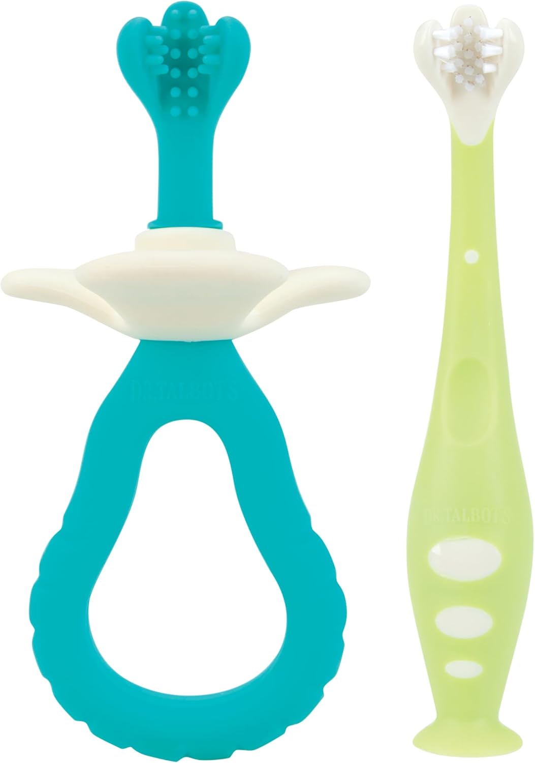 Dr. Talbot Conjunto de escova de dentes para bebês 2 peças, 6+M, sem BPA