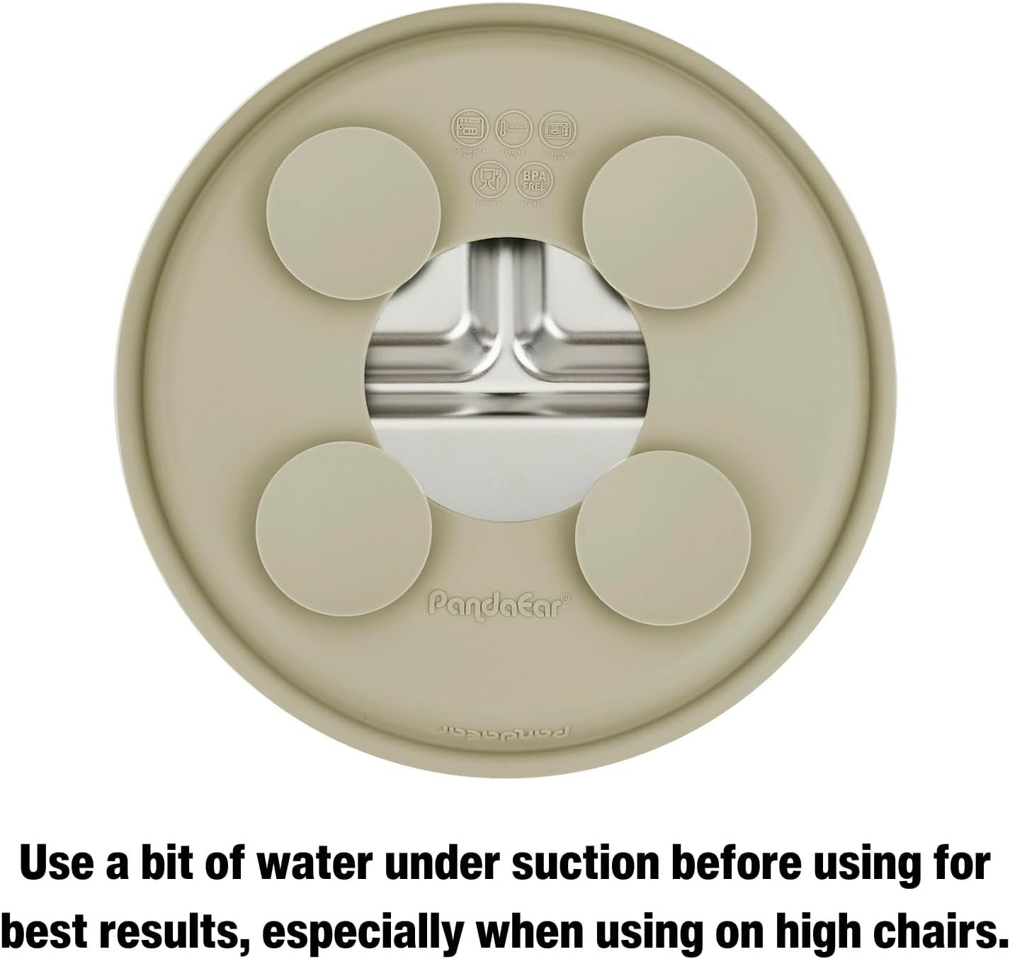 PandaEar Conjunto de 2 pratos com ventosa e 2 colheres e garfos em aço inoxidável para alimentação infantil, utensílios para bebês e crianças pequenas, pratos divididos para introdução alimentar BLW (Baby Led Weaning), livre de BPA.
