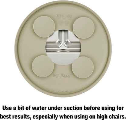 PandaEar Conjunto de 2 pratos com ventosa e 2 colheres e garfos em aço inoxidável para alimentação infantil, utensílios para bebês e crianças pequenas, pratos divididos para introdução alimentar BLW (Baby Led Weaning), livre de BPA.