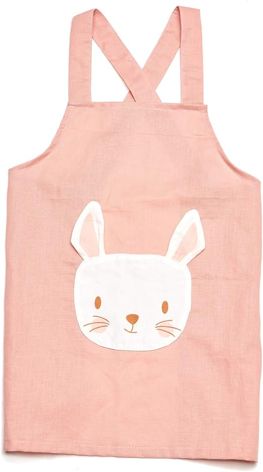Delantal de lino con diseño ThreadBear con correas cruzadas en la espalda para niños a partir de 3 años: juego creativo y decoración infantil