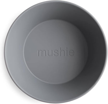 Mushie Tigelas para Jantar Infantil | Conjunto de 2 Tigelas Reutilizáveis Livres de BPA | Podem ser Lavadas na Lava-louças e Usadas no Micro-ondas | Fabricadas na Dinamarca | Redondas (Fumê)