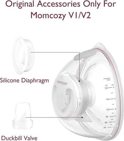 Momcozy Válvulas Duckbill somente para Momcozy V1/V2. Acessórios de substituição para bomba tira leite Momcozy V1/V2 original, pacote com 2