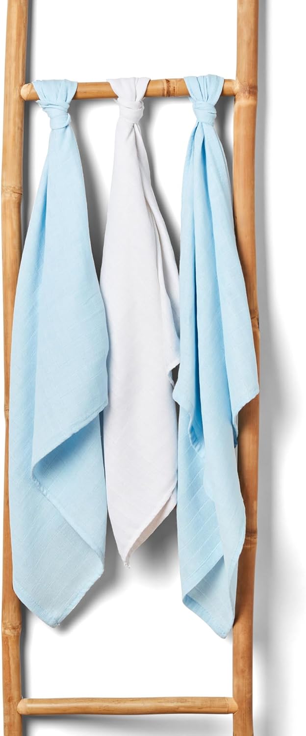 Baby Box Shop - Paninhos de musselina para bebês meninos, 100% algodão macio, para usar como capa de amamentação, paninhos de mão e paninhos de arroto, itens essenciais para bebês recém-nascidos