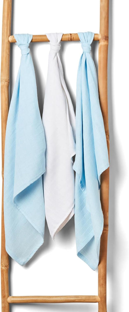 Baby Box Shop - Paninhos de musselina para bebês meninos, 100% algodão macio, para usar como capa de amamentação, paninhos de mão e paninhos de arroto, itens essenciais para bebês recém-nascidos