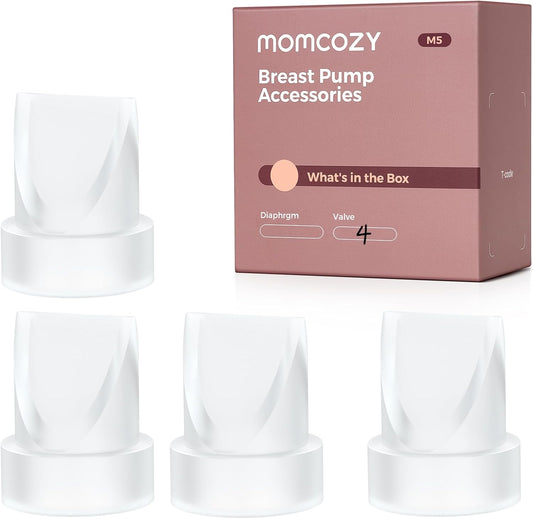 Momcozy Conjunto de 4 válvulas M5 tipo bico de pato, peças de reposição para bomba de amamentação M5.